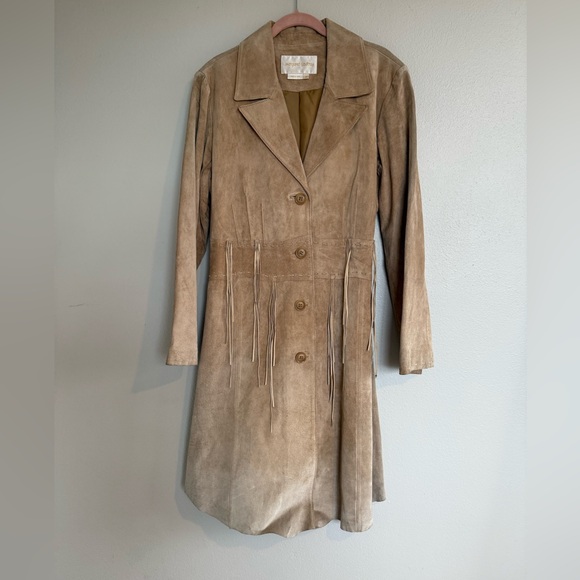 margaret godfrey Jackets & Blazers - Vintage Tan Suede Women's Trench Coat